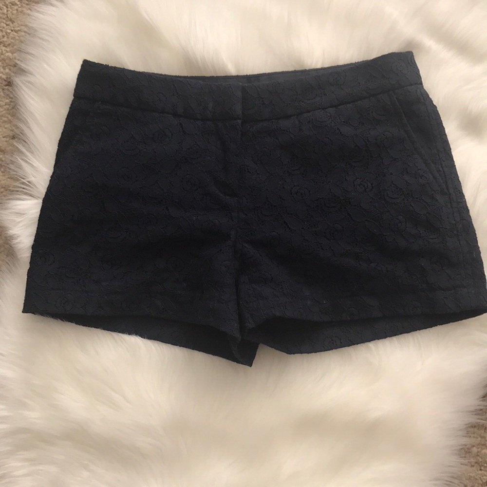 Navy Blue Lace Shorts
